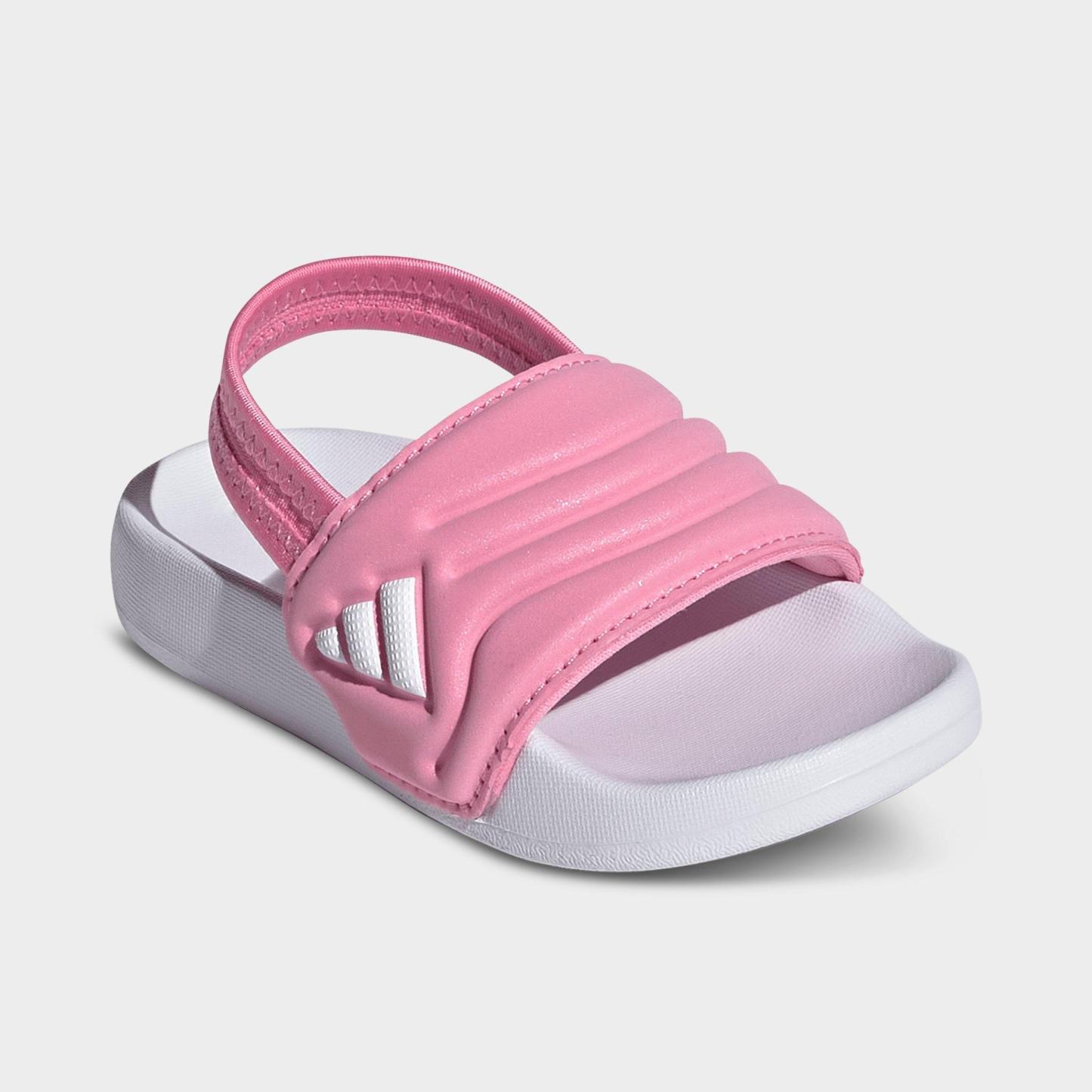 Kids' Toddler adidas adilette Estrap 2.0 Slide Sandals - Bliss Pink/Cloud White/Bliss Pink - Both shoes facing left