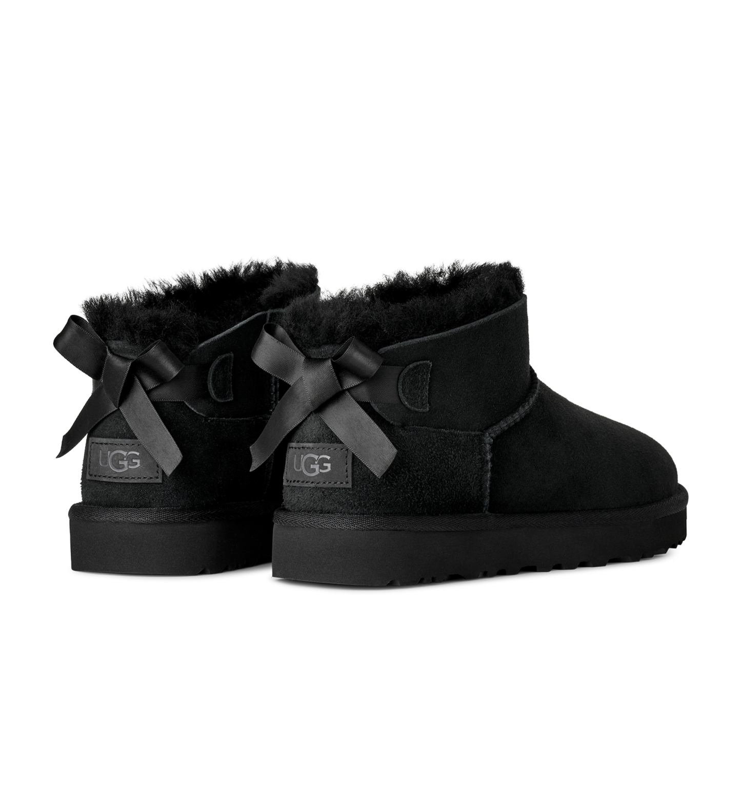 UGG® Women's Ultra Mini Bailey Bow Round Toe Booties - Black