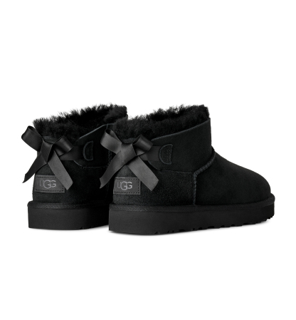 UGG® Women's Ultra Mini Bailey Bow Round Toe Booties - Black