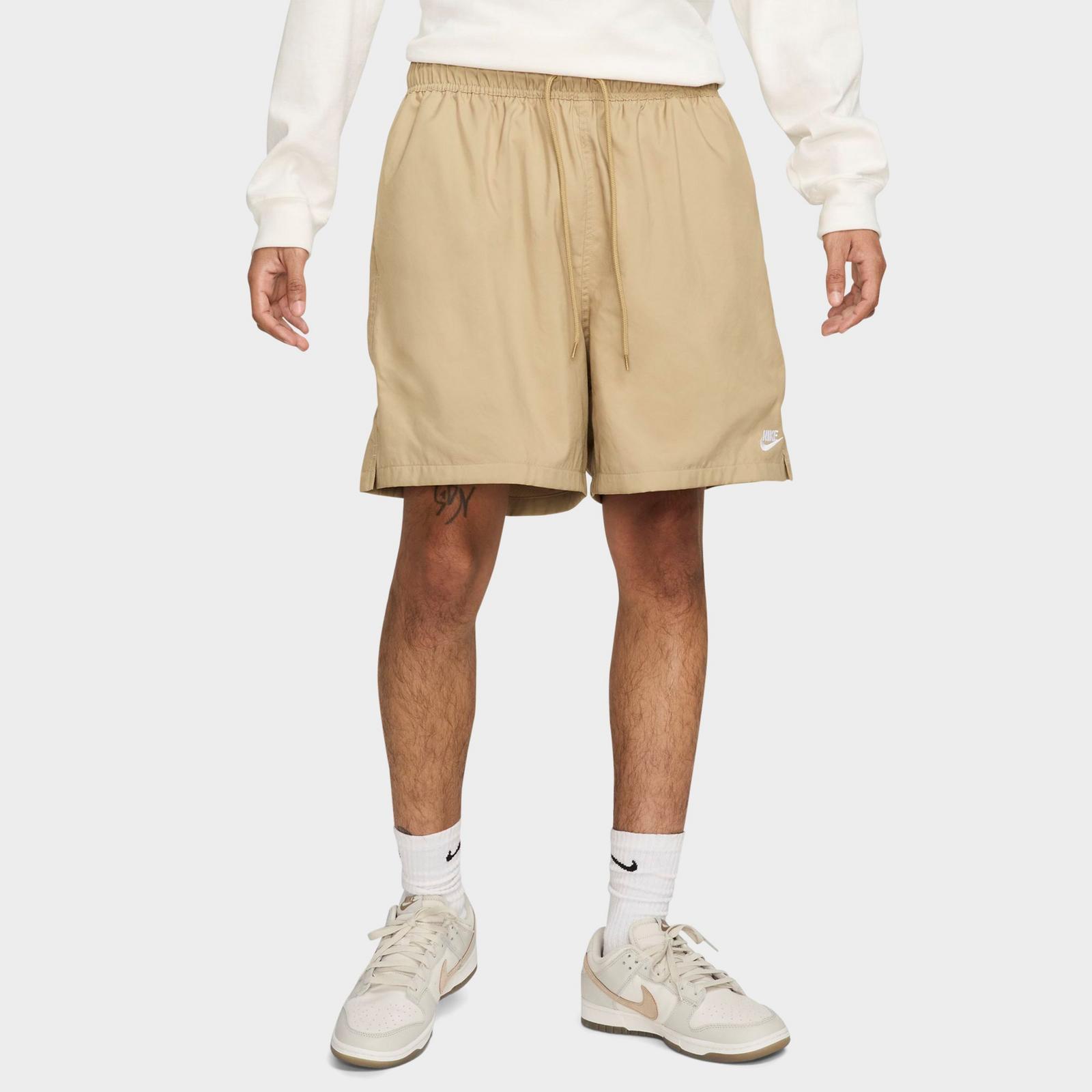 Men's Nike Club Woven 6" Flow Shorts - Parachute Beige/White