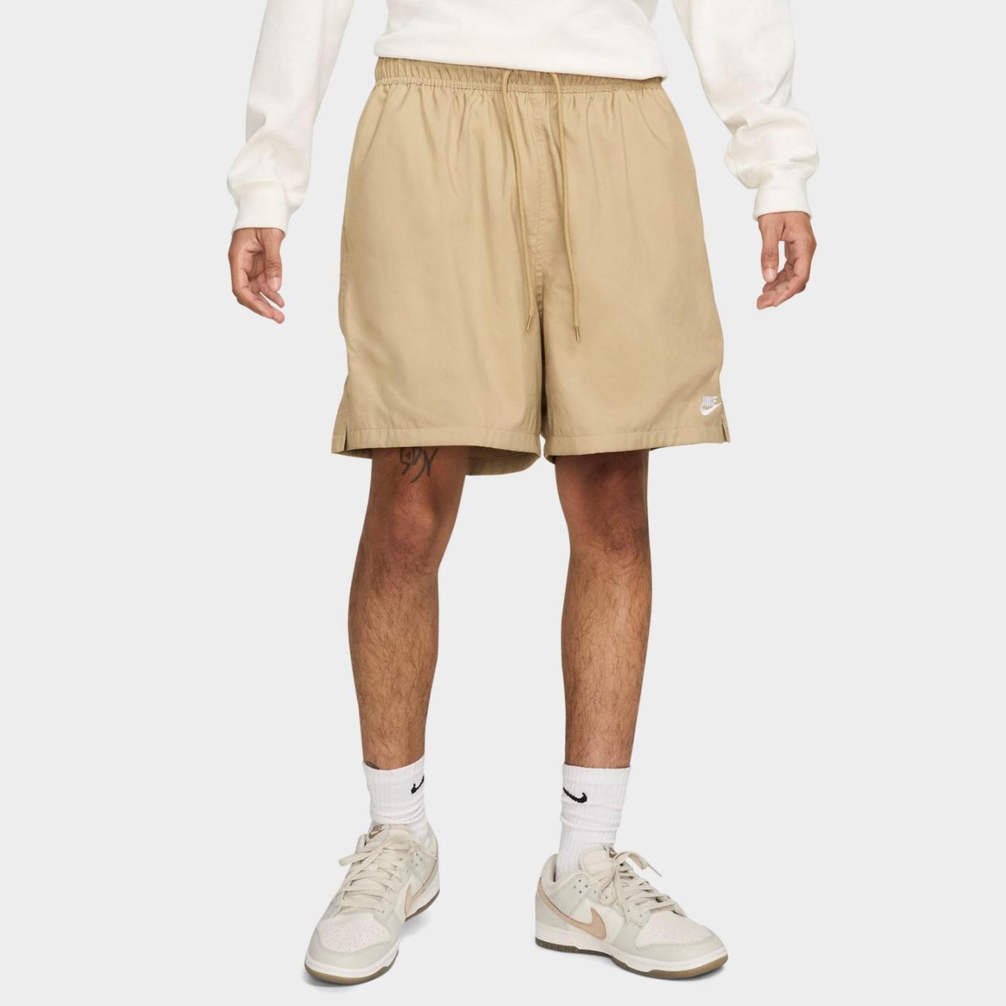 Men's Nike Club Woven 6" Flow Shorts - Parachute Beige/White