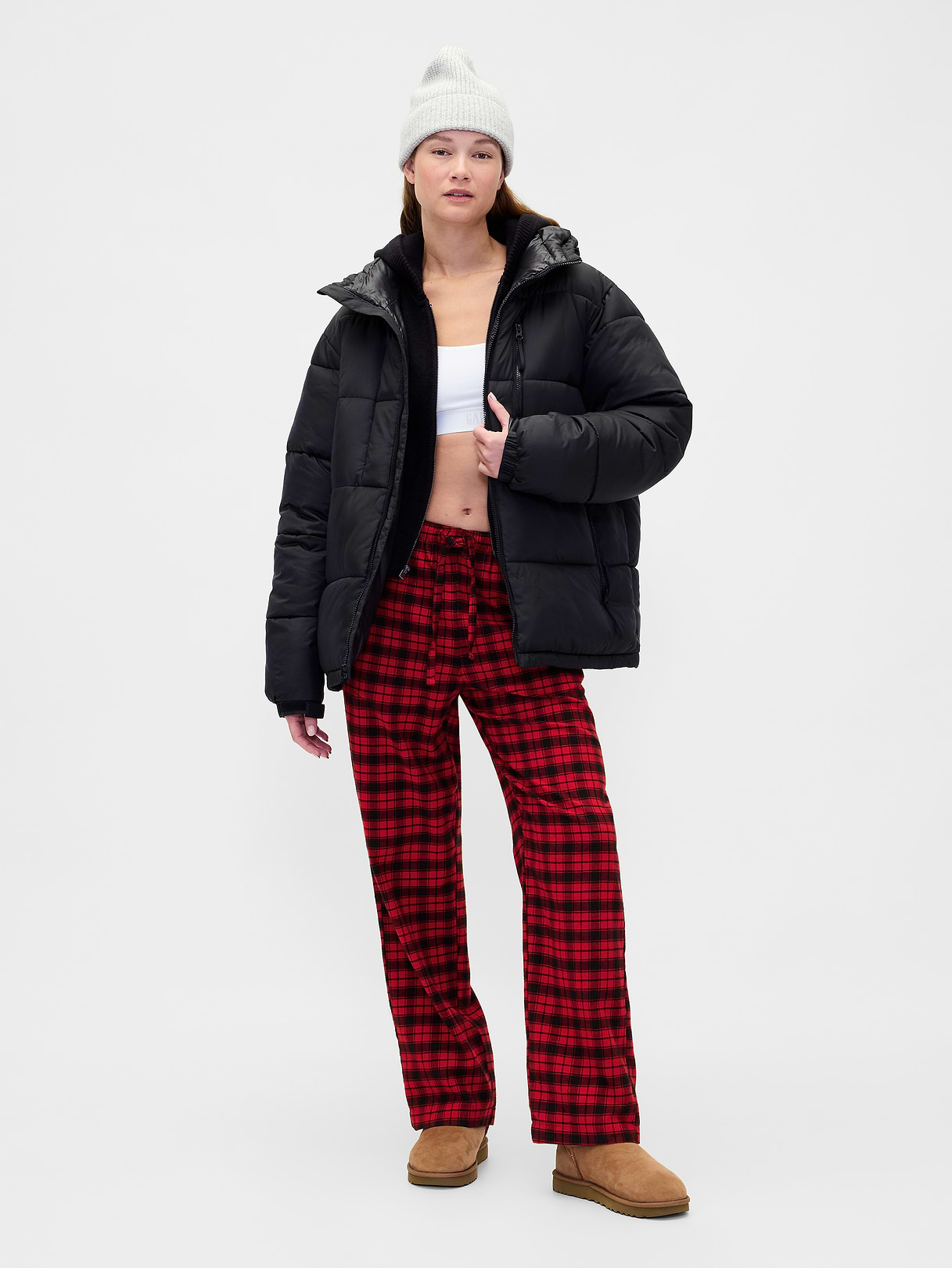 Adult Softest Flannel PJ Pants - Red plaid print