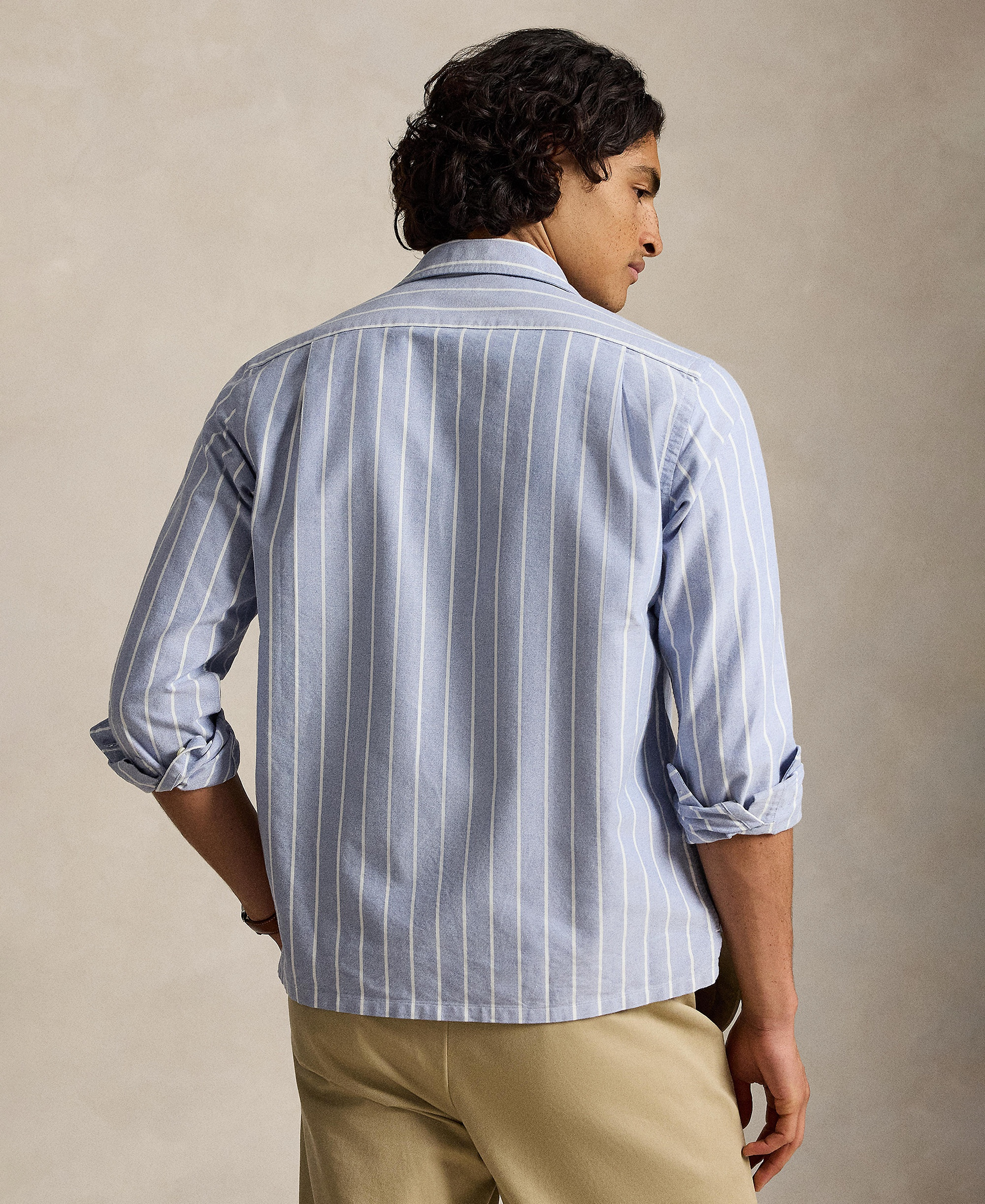 Polo Ralph Lauren Men's Classic-Fit Plaid Brushed Oxford Shirt - 7278 Royal White