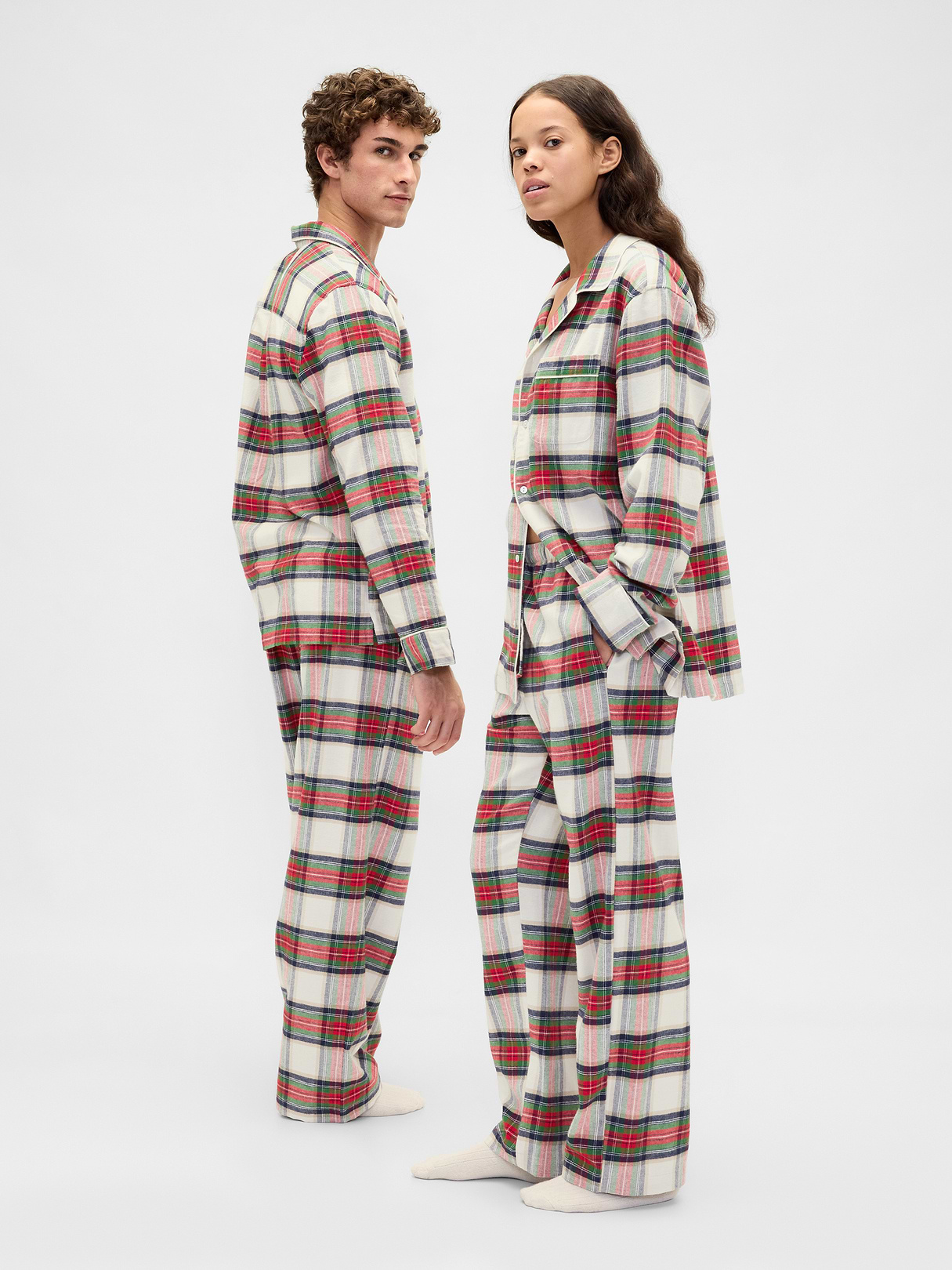 Adult Softest Flannel PJ Pants - Tan tartan plaid