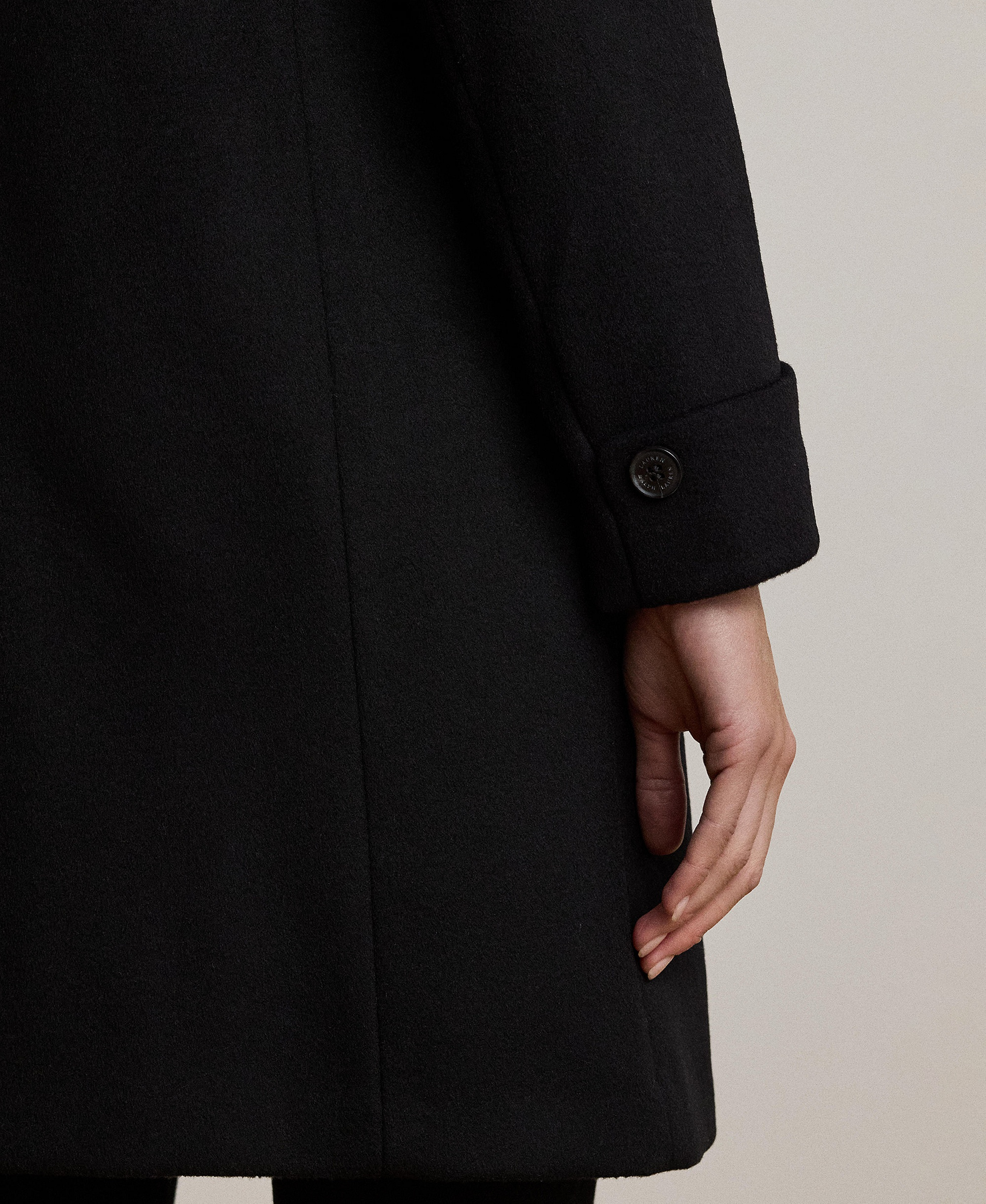 Lauren Ralph Lauren Women's Single-Breasted Walker Coat, Created for Macy's - Black