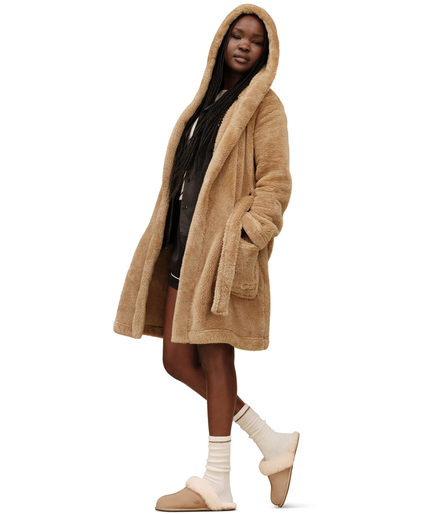 UGG® Women's Aarti Belted Fleece Robe - Sand