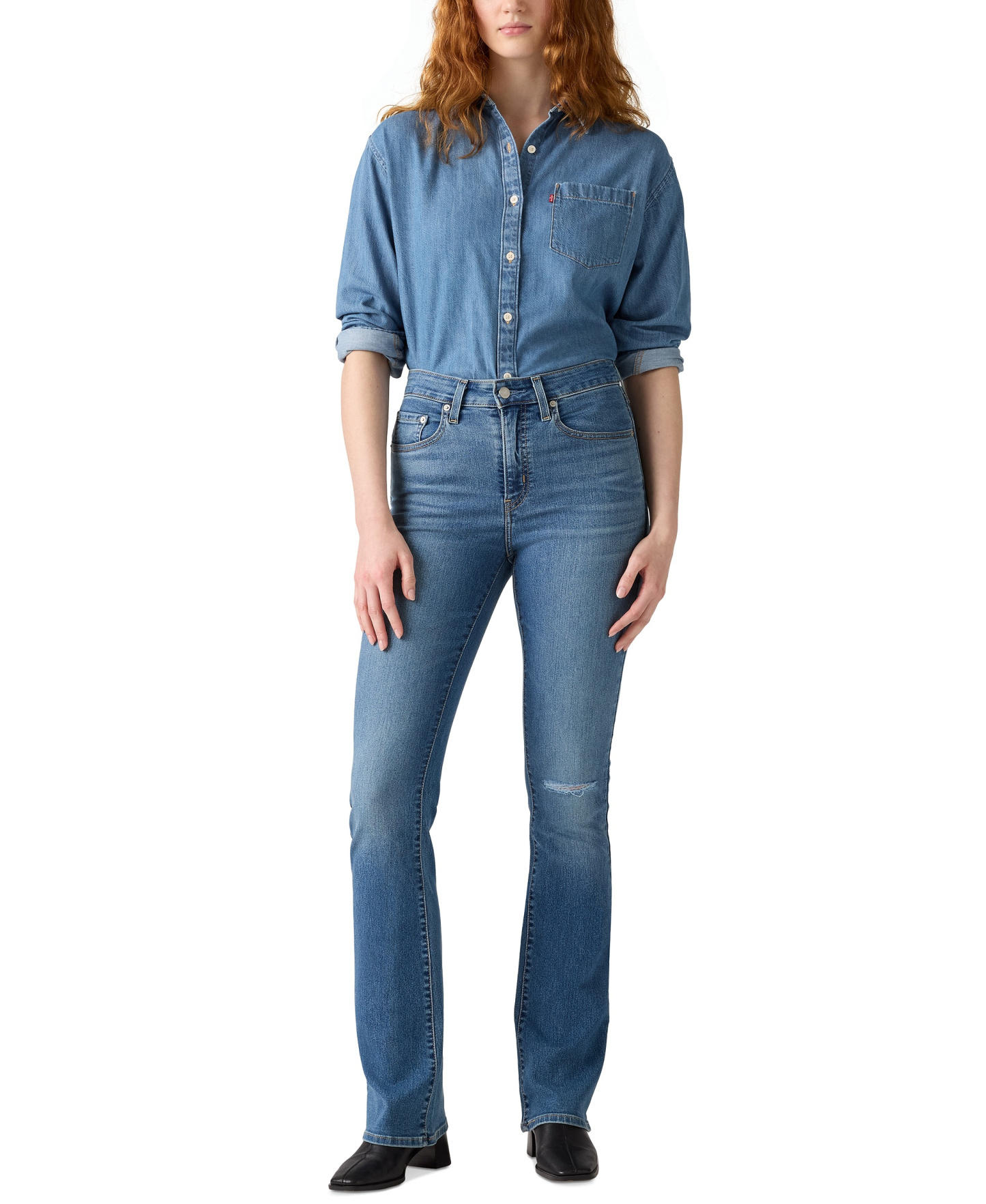 Levi's 725 High-Waist Classic Stretch Bootcut Jeans - Timeless Tint