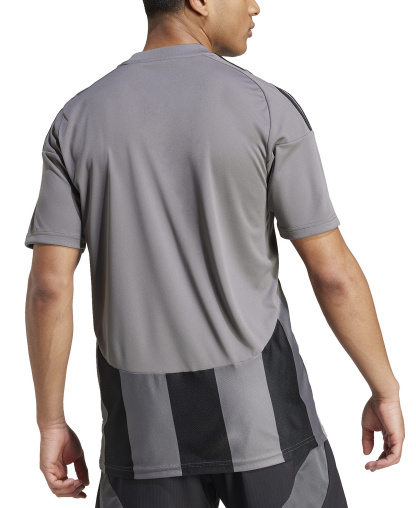 adidas Men's Stripe Logo Jersey T-Shirt - Grey / Black