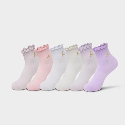 Girls' Big Kids' Jordan Lettuce Edge Ankle Socks (6-Pack) - Multicolor - view 1