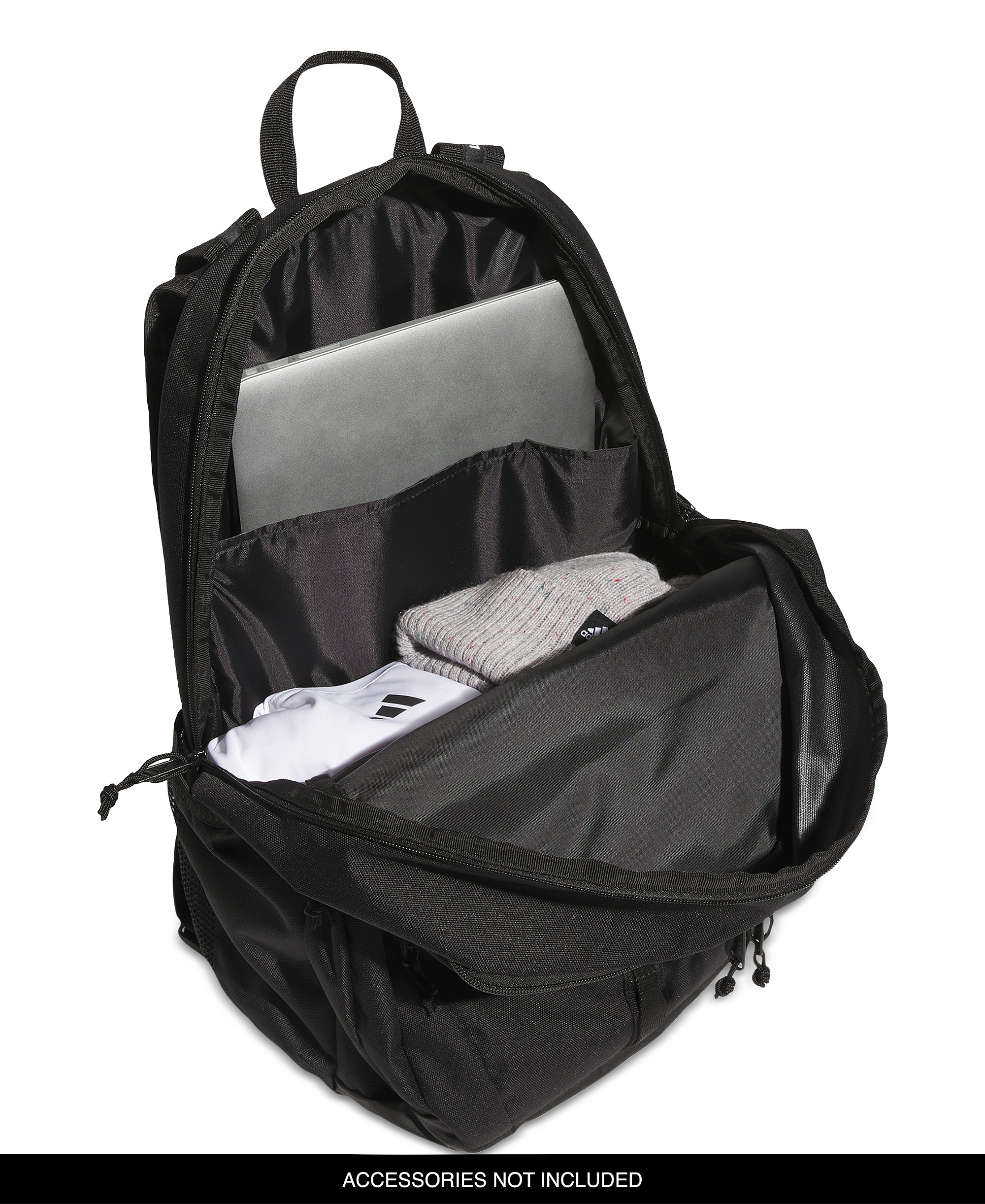 adidas Men's Multi-Compartment Design Backpack Messenger - Black/Black