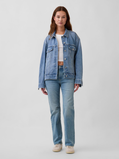 Mid Rise Corduroy Relaxed Straight Pants - Light wash
