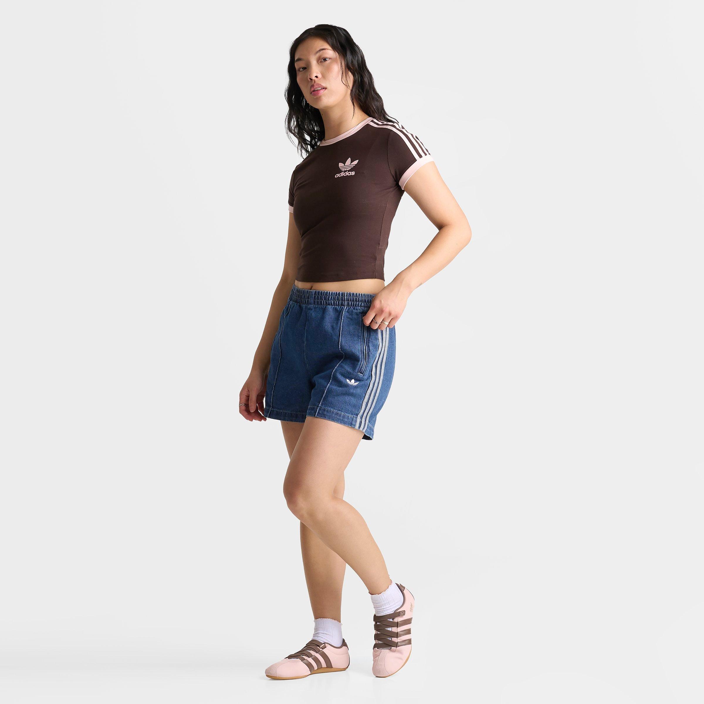 Women's adidas Originals adicolor Firebird Denim Shorts - Indigo Denim