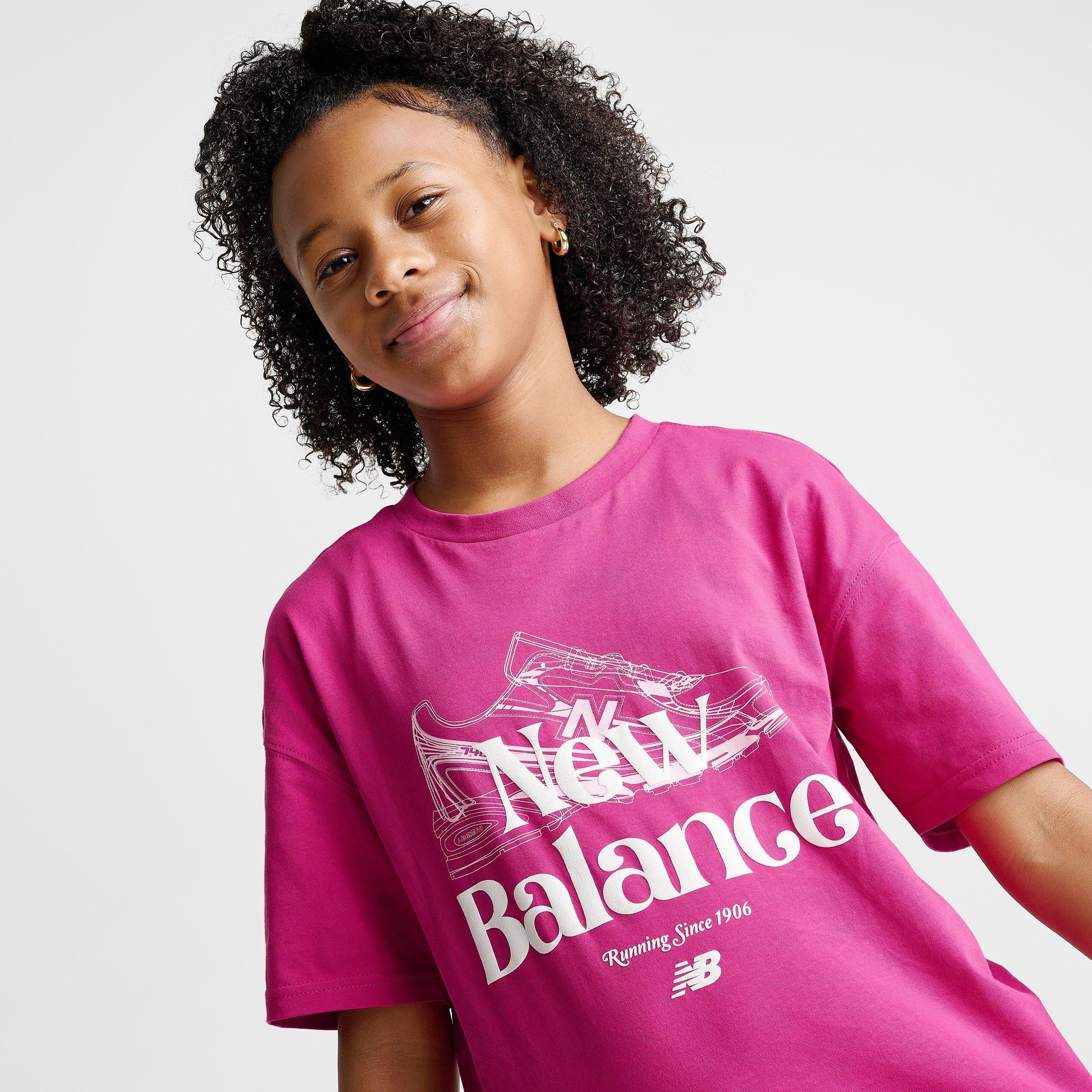 Girls' Big Kids' New Balance 740 Oversized T-Shirt - Carnival Pink - view 5