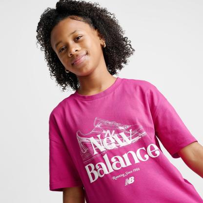Girls' Big Kids' New Balance 740 Oversized T-Shirt - Carnival Pink - view 5