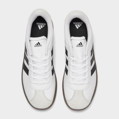 Big Kids' adidas VL Court 3.0 Skateboarding Casual Shoes - White/Black/Grey - Top view