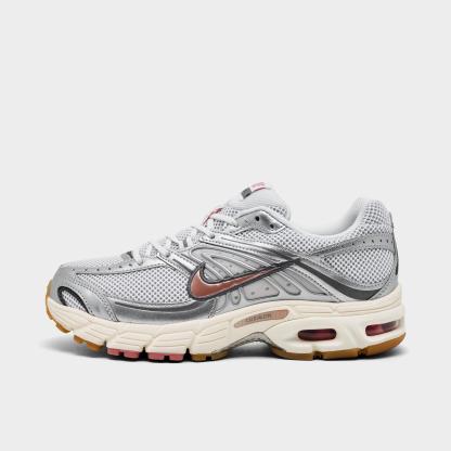 Women's Nithtke Air Max Moto 2K Casual Shoes - Part 4 - White/Metallic Silver/Metallic Dark Grey/Metallic Red Bronze - Left shoe facing left. Outside of the shoe.