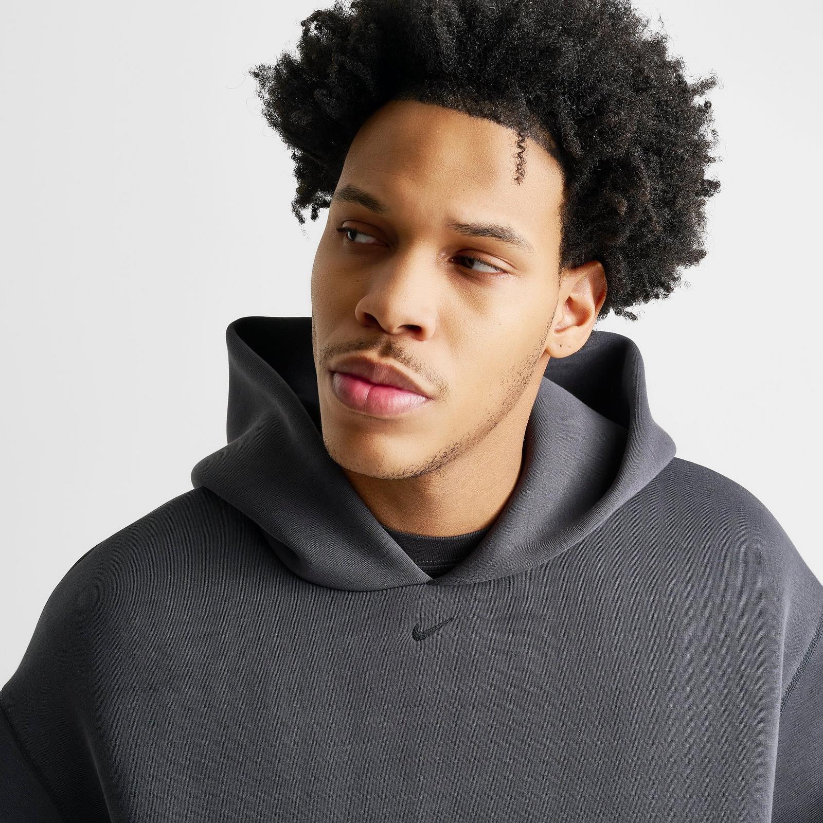 Men's Nike Tech Ergo Fleece Pullover Hoodie - Anthracite/Black