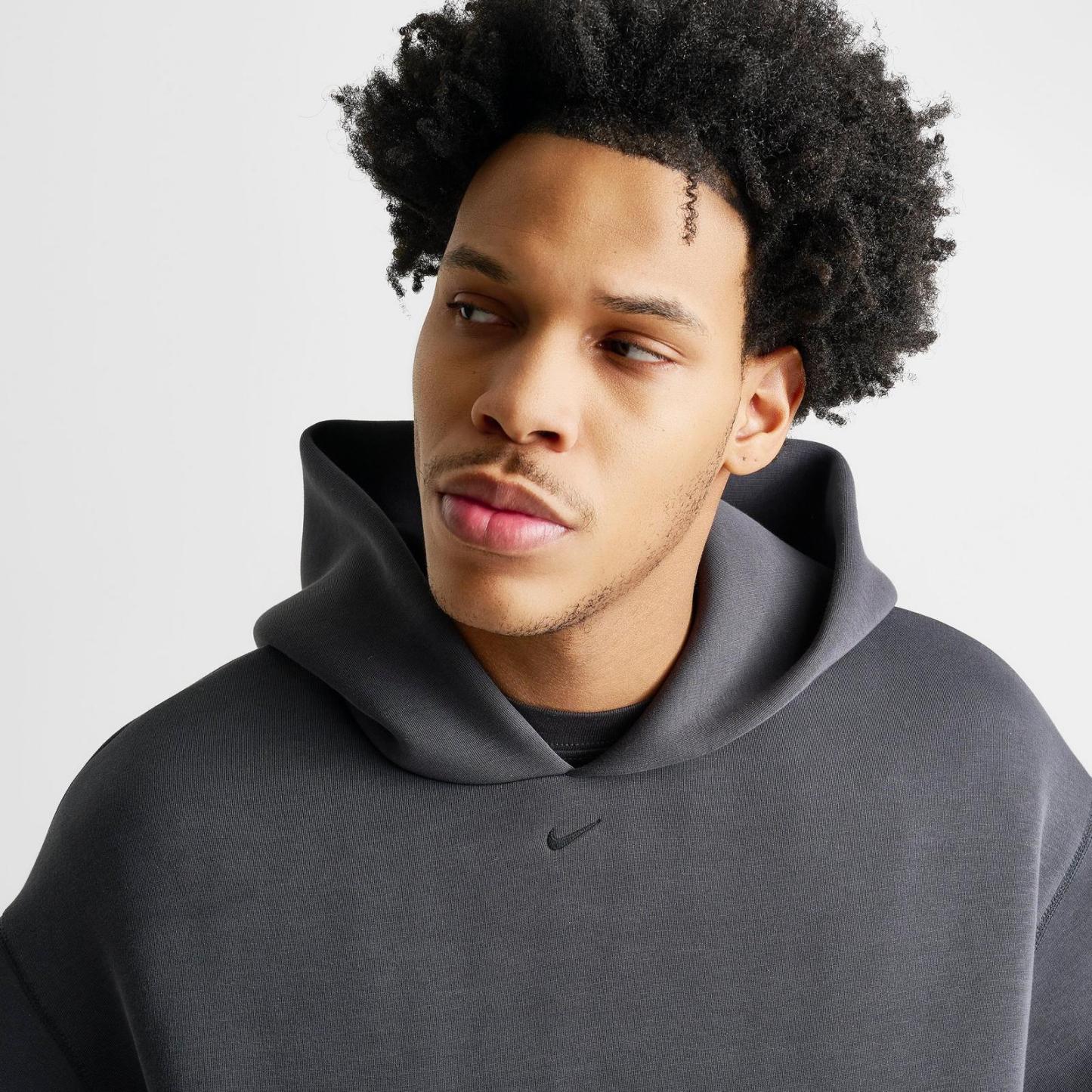 Men's Nike Tech Ergo Fleece Pullover Hoodie - Anthracite/Black