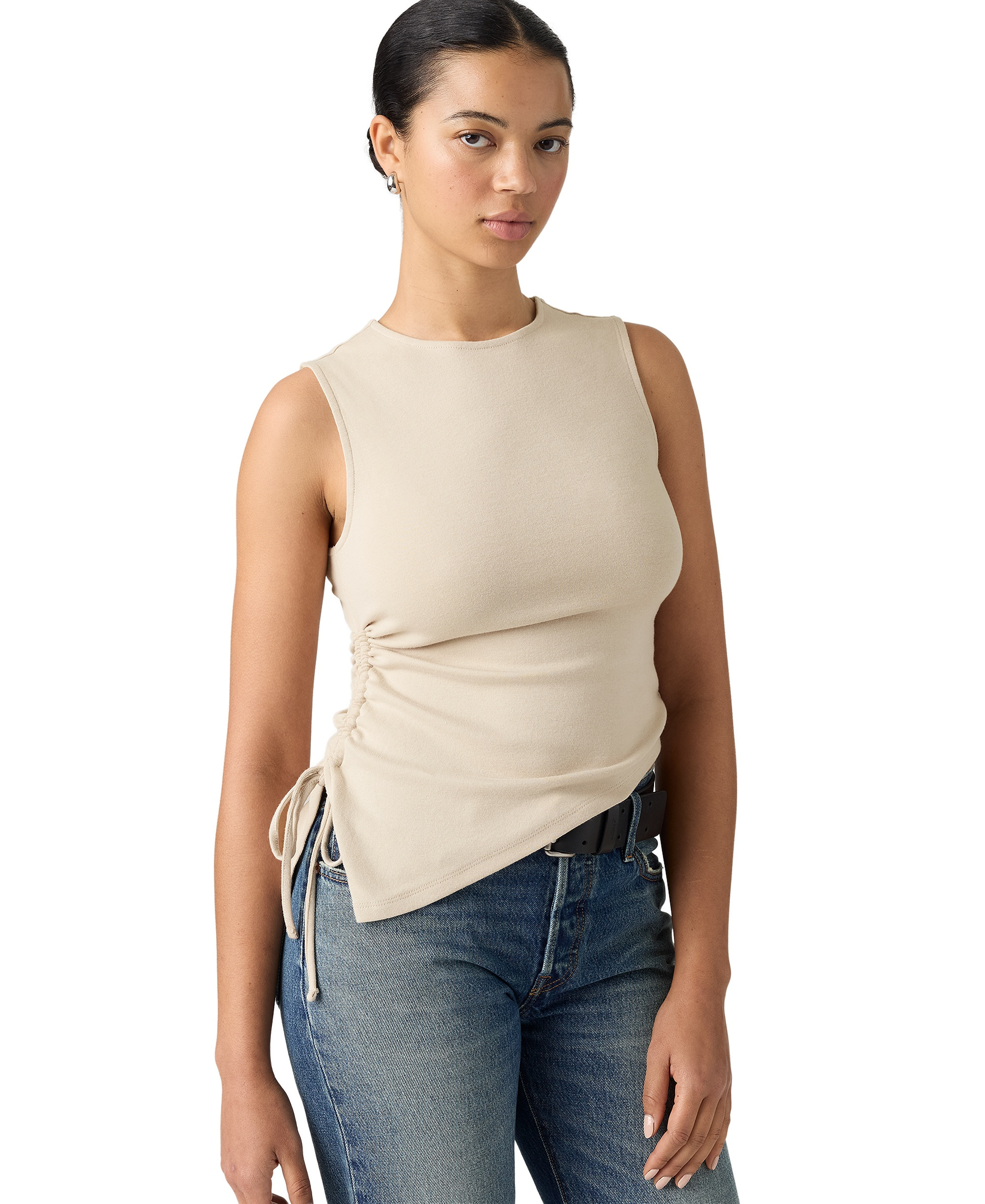 Levi's Women's Alila Asymmetrical Ribbed-Knit Tank Top - Chateau Gray