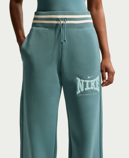 Nike Women's Sportswear Phoenix Fleece High-Waisted Wide-Leg Pants - Mineral Slate/Barely Green
