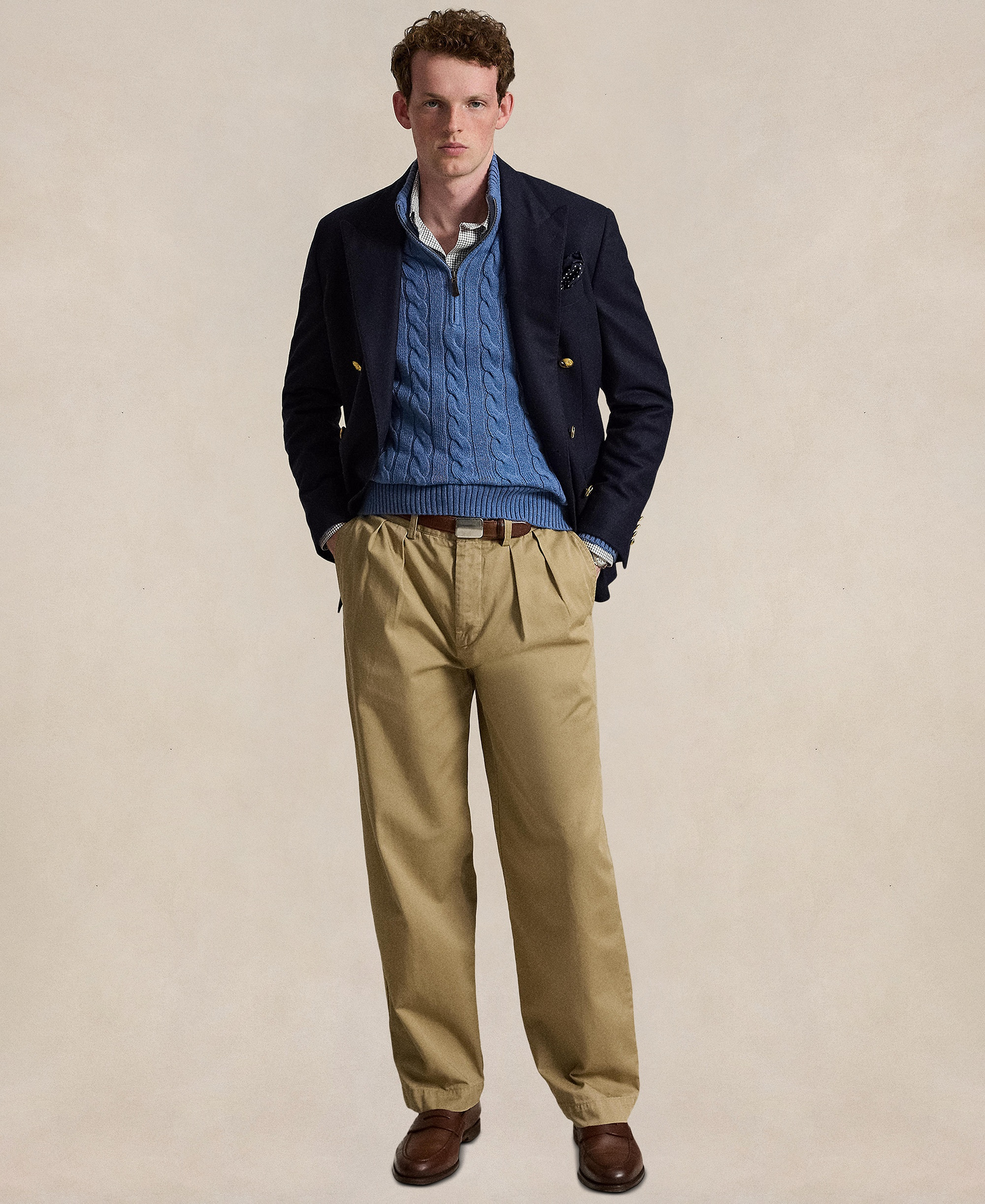 Polo Ralph Lauren Men's Cable-Knit Cotton Sweater - Blue Borage Heather