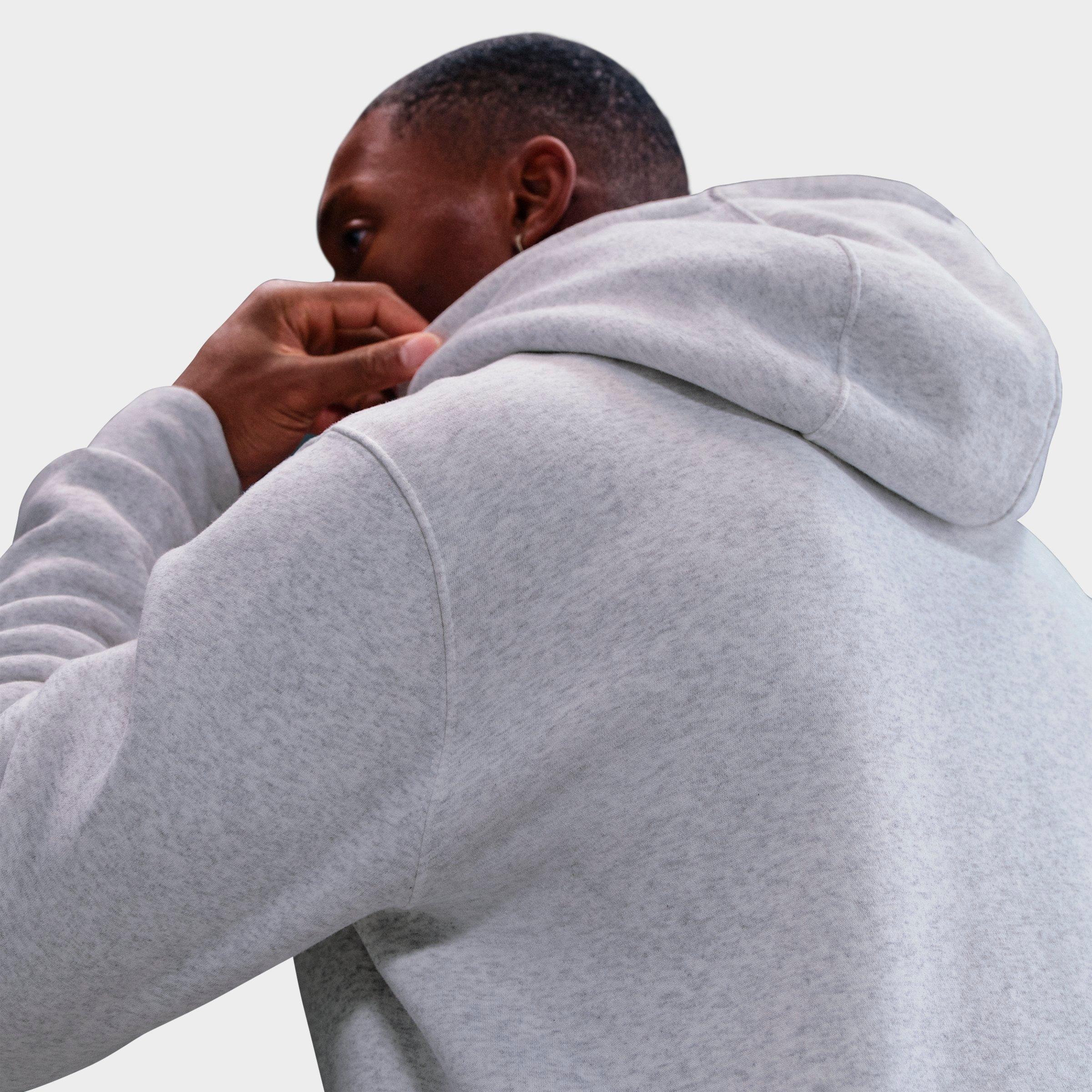 Men's Nithtke Club Fleece Embroidered Premium Full-Zip Hoodie - Part 1 - Birch Heather/White/White