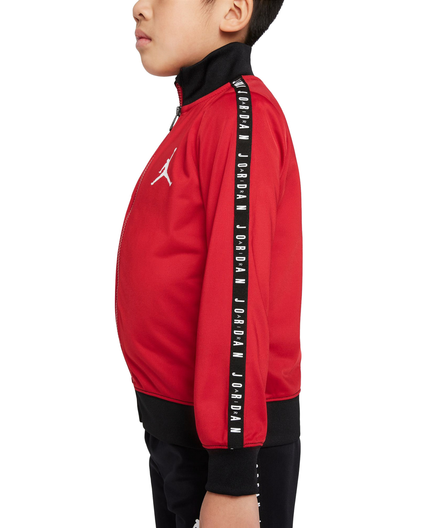 Jordan Boys' 4-5 Air Tricot Long-Sleeve Jacket and Pants, 2-Piece Set - Black/Gym Red