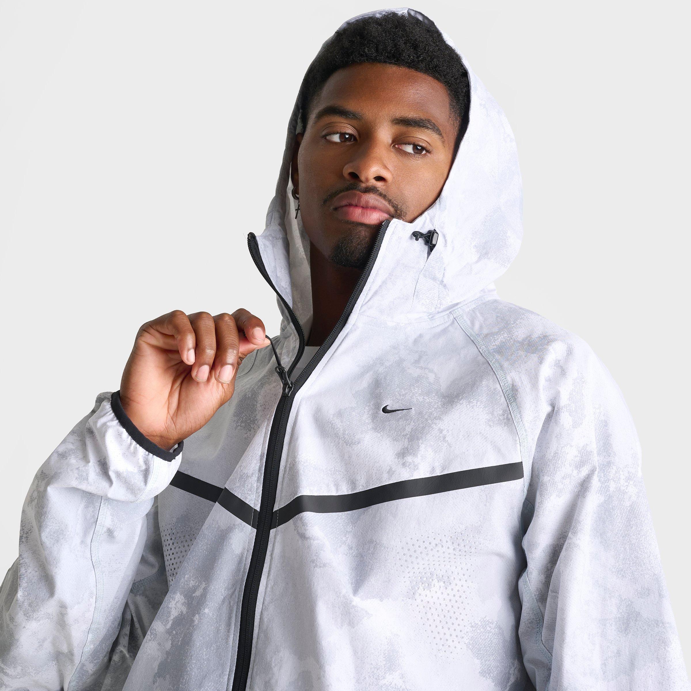 Men's Nithtke Tech Windrunner Dri-FIT Allover Print Woven Full-Zip Jacket - Pure Platinum/Black