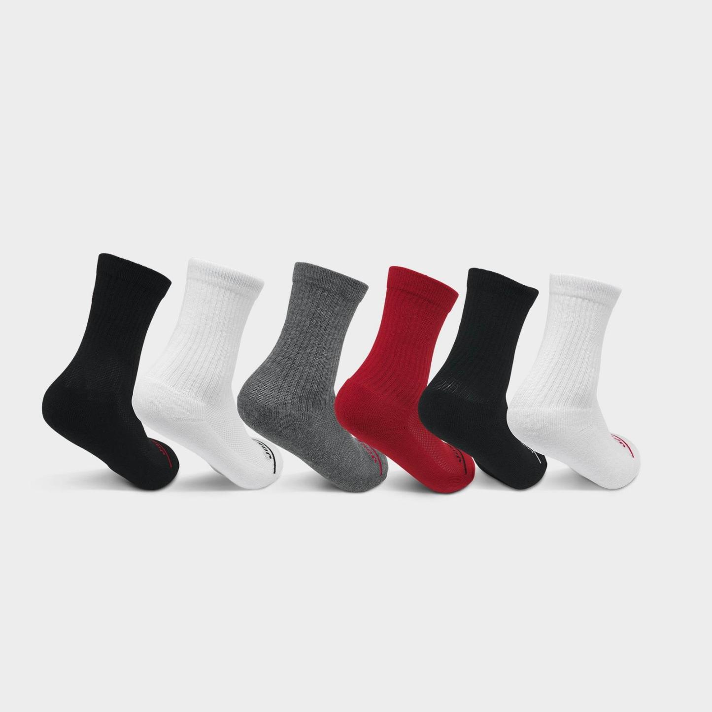 Big Kids' Jordan Legend Crew Socks (6-Pack) - Multi-Color - view 2