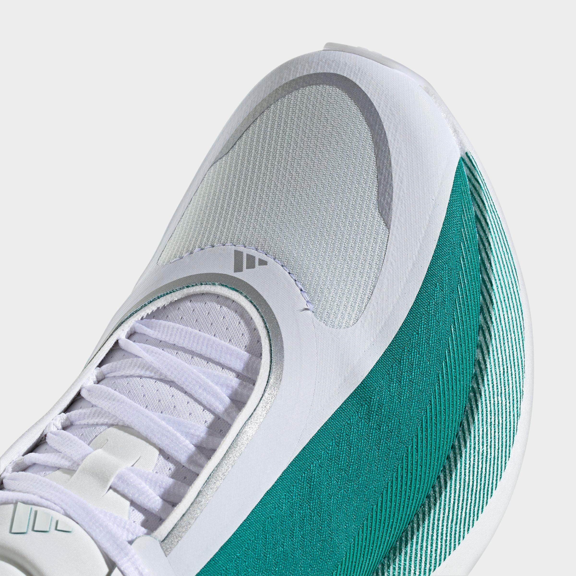 Men's adidas Hyperboost Edge Running Shoes - Part 2 - Cloud White/Equipment Green/Zero Metallic - Detail shot
