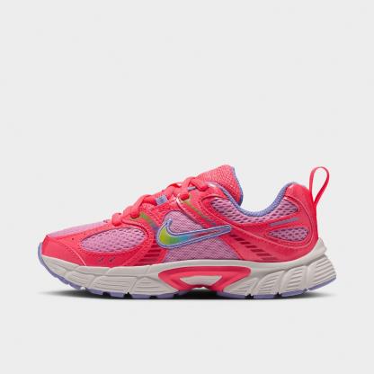 Little Kids' Nithtke V5 RNR Stretch Lace Casual Shoes - Hot Punch/Pink Rise/Light Thistle/Multi-Color - Left shoe facing left. Outside of the shoe.