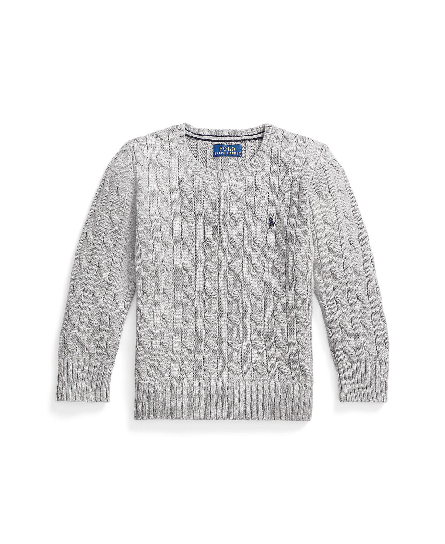 Polo Ralph Lauren Boys' 8-20 Cable-Knit Cotton Sweater - Andover Heather