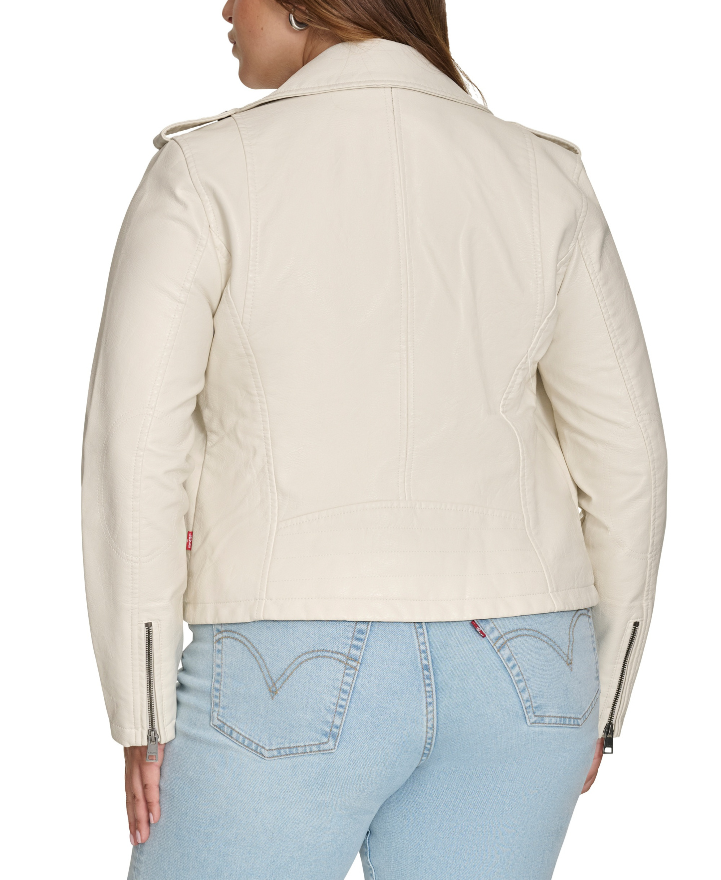 Levi's Women's Classic Faux Leather Asymmetrical Moto Jacket - Oyster