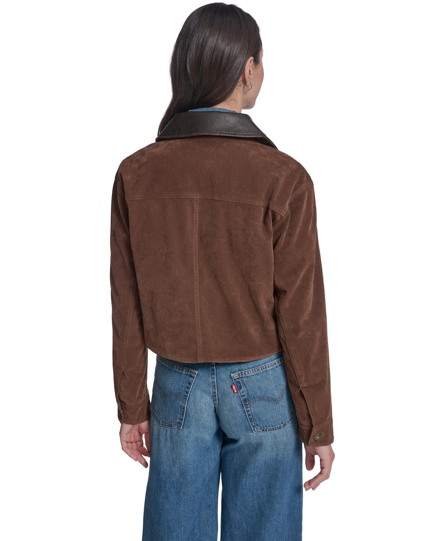 Levi's Women's Cropped Faux-Suede Chore Jacket - Maple