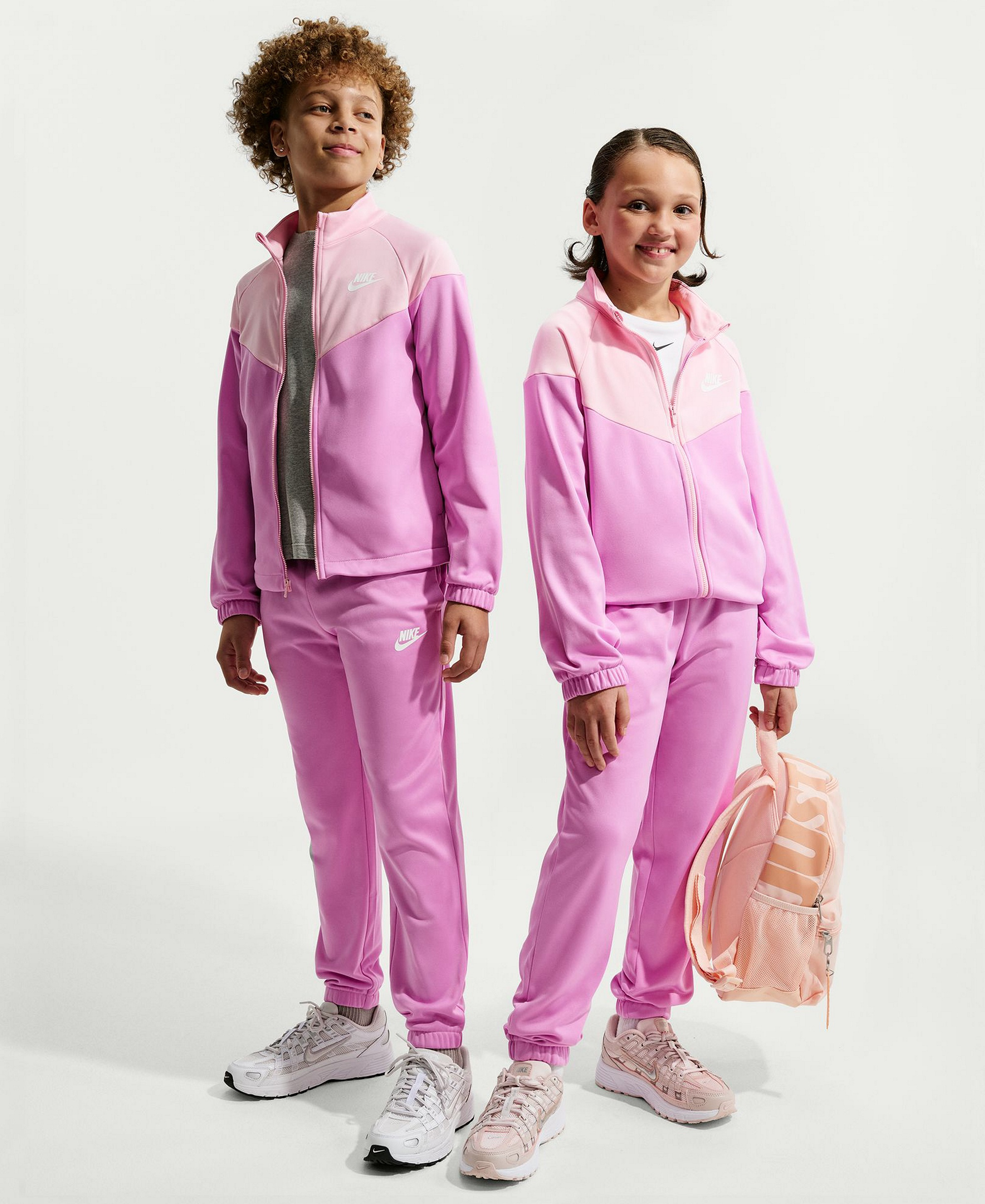 Nike Boys' and Girls' 7-20 Sportswear Dri-FIT Long-Sleeve Jacket and Pants, 2-Piece Set - Soft Pink