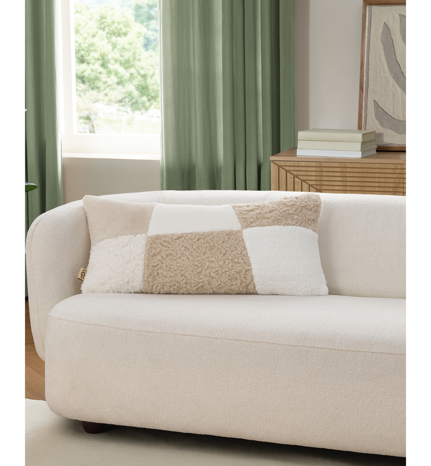 UGG® Sibel Textured Decorative Pillow, 14" x 30" - Cream