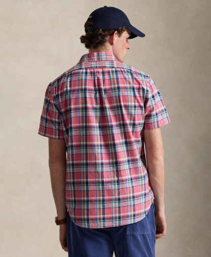 Polo Ralph Lauren Men's Classic-Fit Short-Sleeve Oxford Shirt - Pink Blue Multi