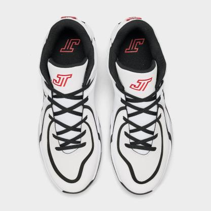 Men's Jordan Tatum 4 Basketball Shoes - White/University Red/Black - view 5