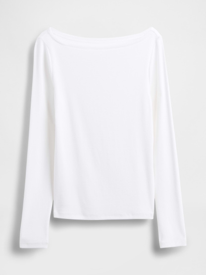Modern Boatneck T-Shirt - Fresh white