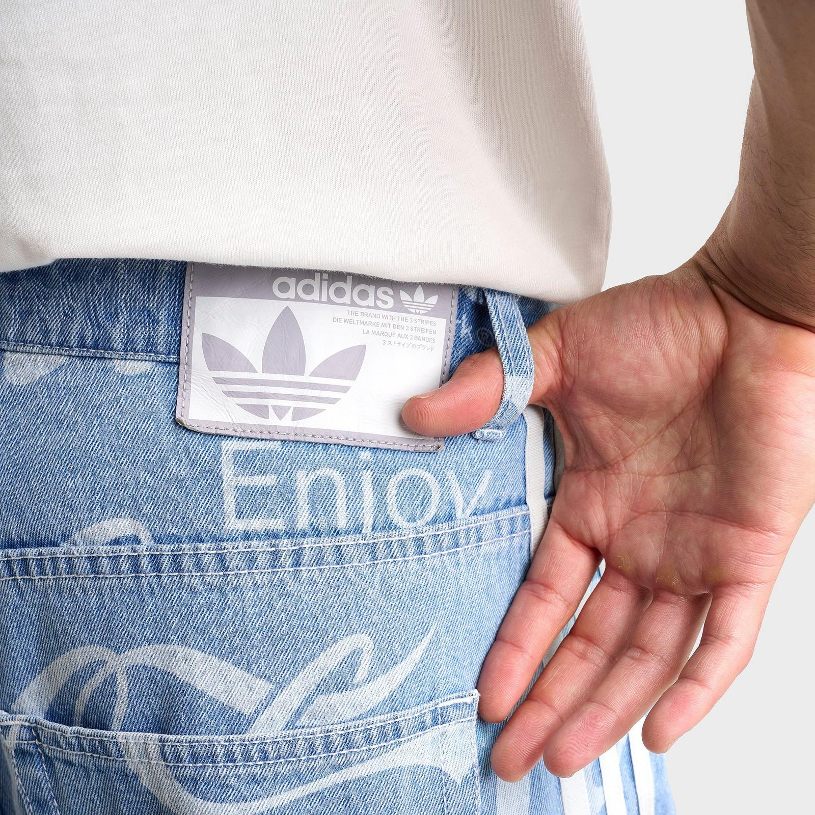 Men's adidas Originals x Coca-Cola Loose Denim Shorts - Indigo Denim - view 6