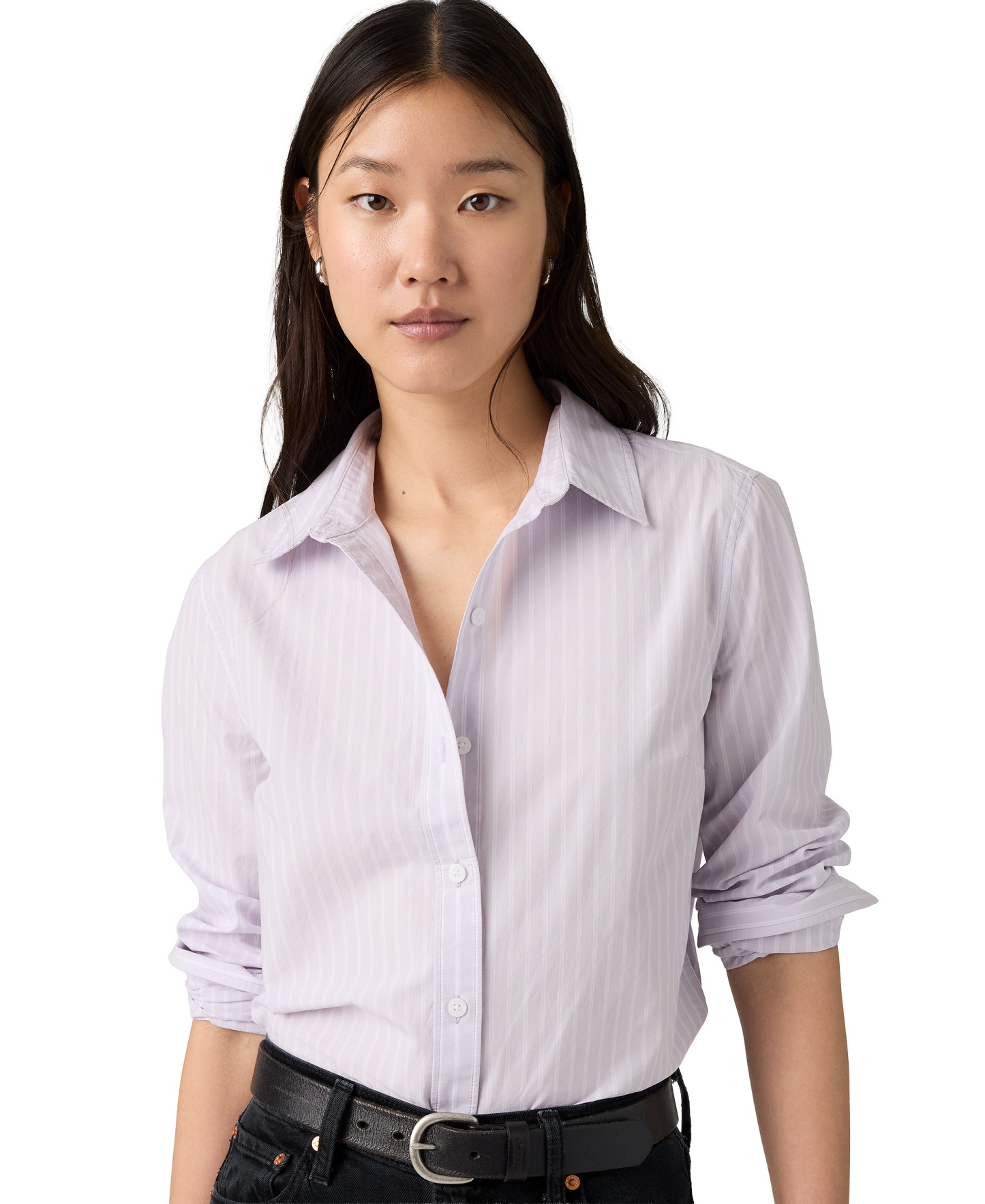 Levi's Women's Carlile Classic Poplin Long-Sleeve Shirt - Helle Stri