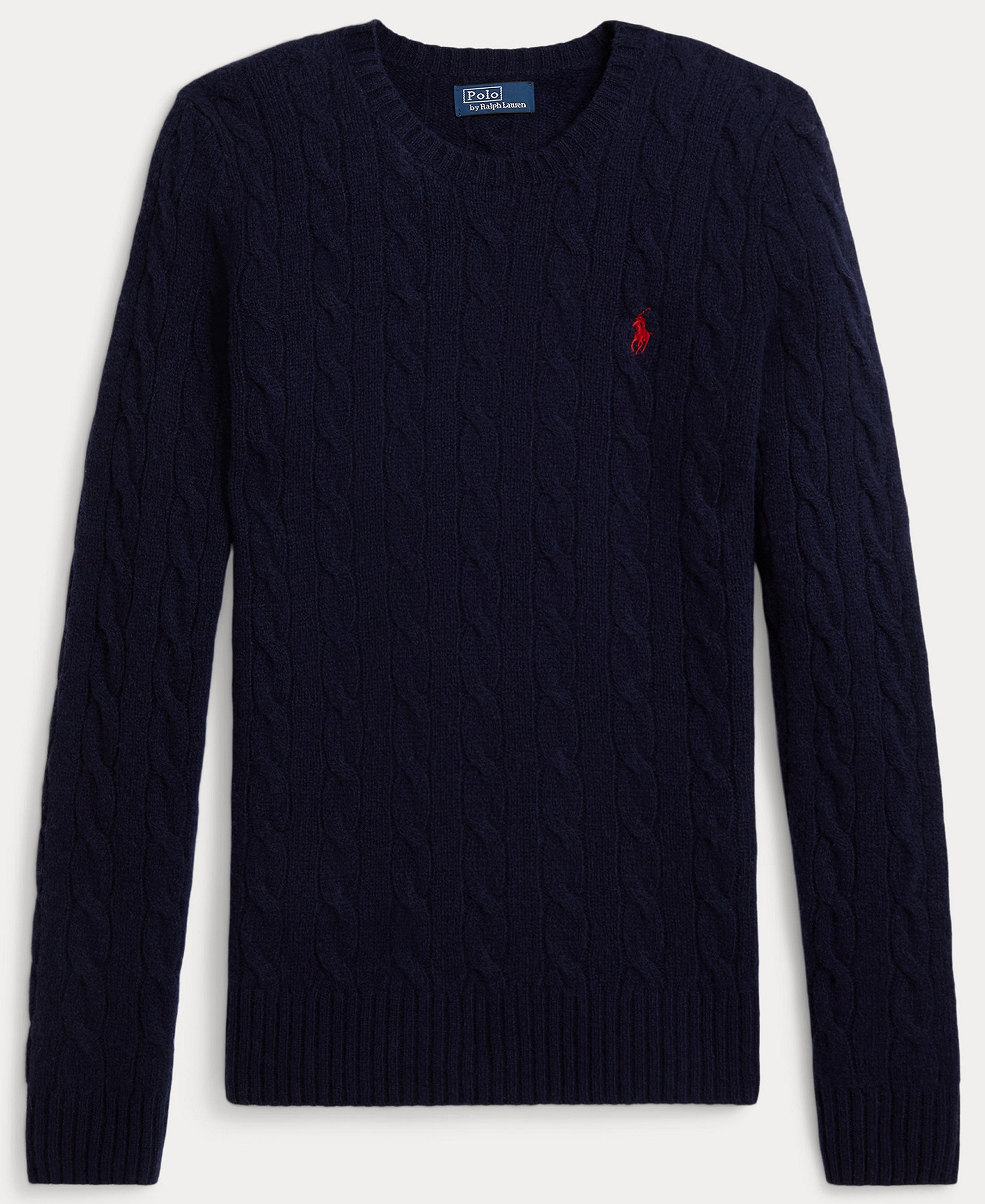 Polo Ralph Lauren Women's Cable Wool-Cashmere Crew Neck Sweater - Hunter Navy