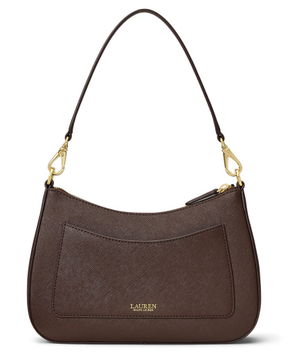 Lauren Ralph Lauren Crosshatch Leather Danni Small Shoulder Handbag - Chestnut Brown