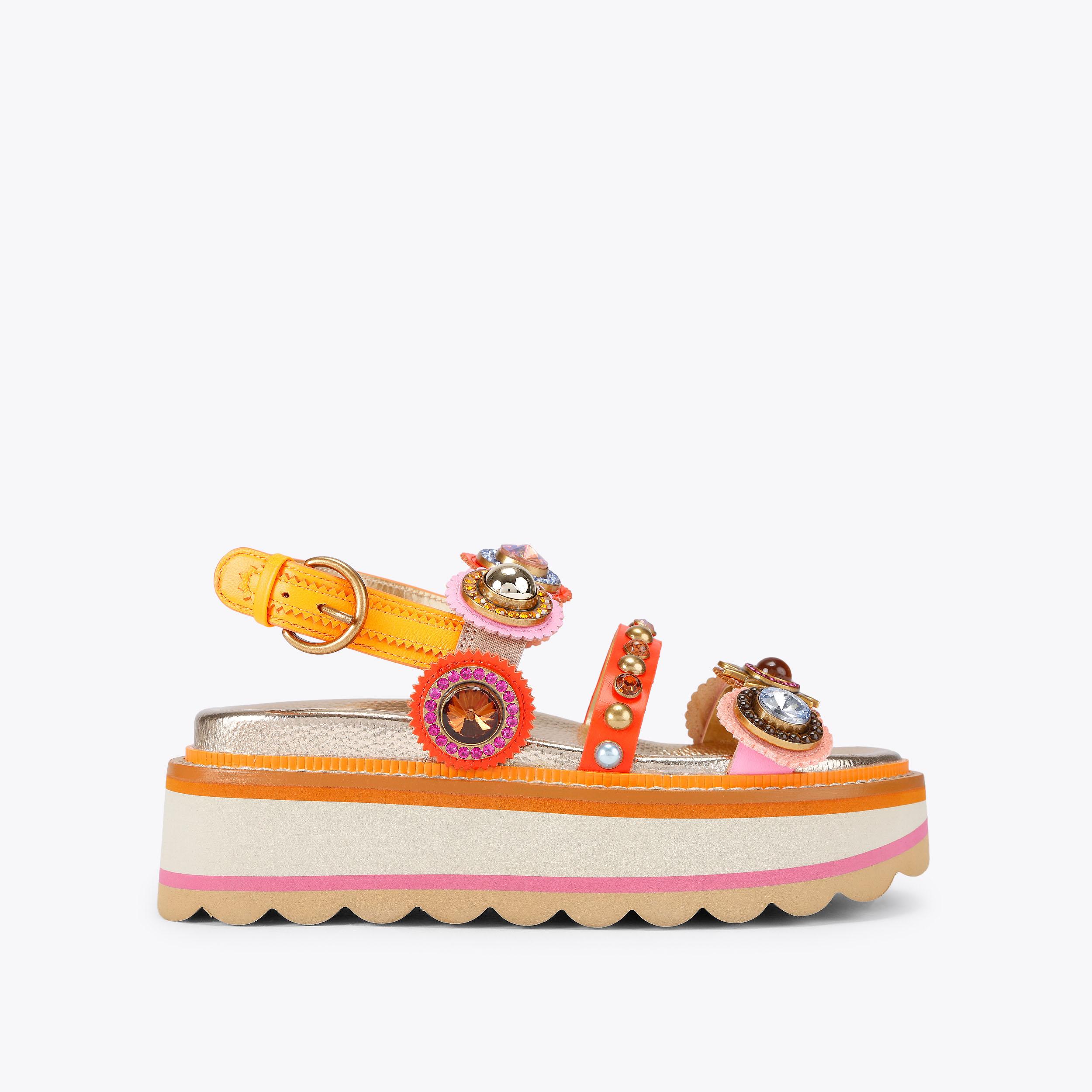 Kurt Geiger London Octavia Slingback Platform Sandal - Multi Colored