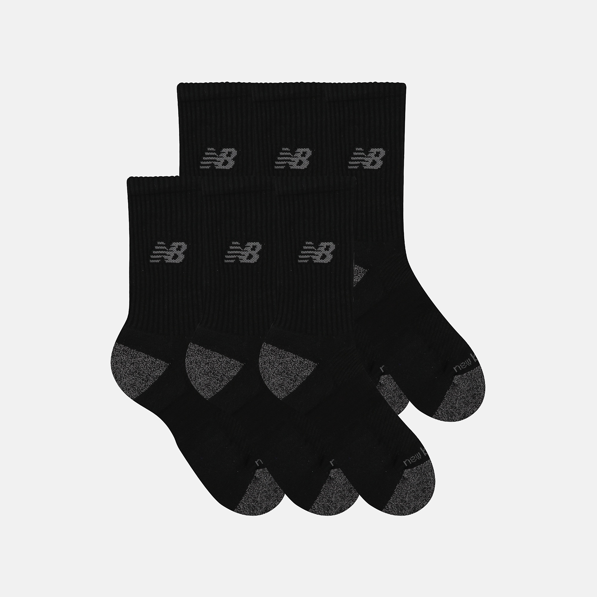 New Balance Active Crew Socks 6 Pack, LAS65201BK