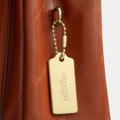 Elodie Crossbody Bag With Quilting - Gold/Cinnamon - view 9