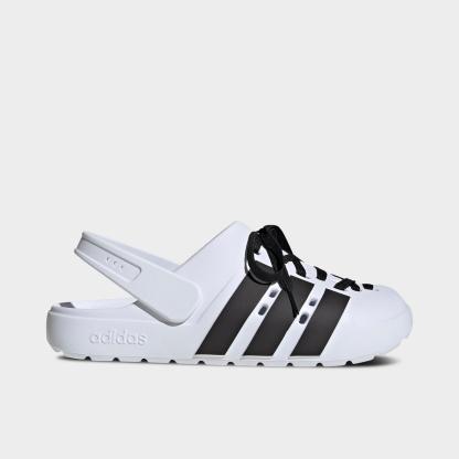 Men's adidas adilette 2.0 Clog Shoes - White/Black/Gold Metallic - view 1
