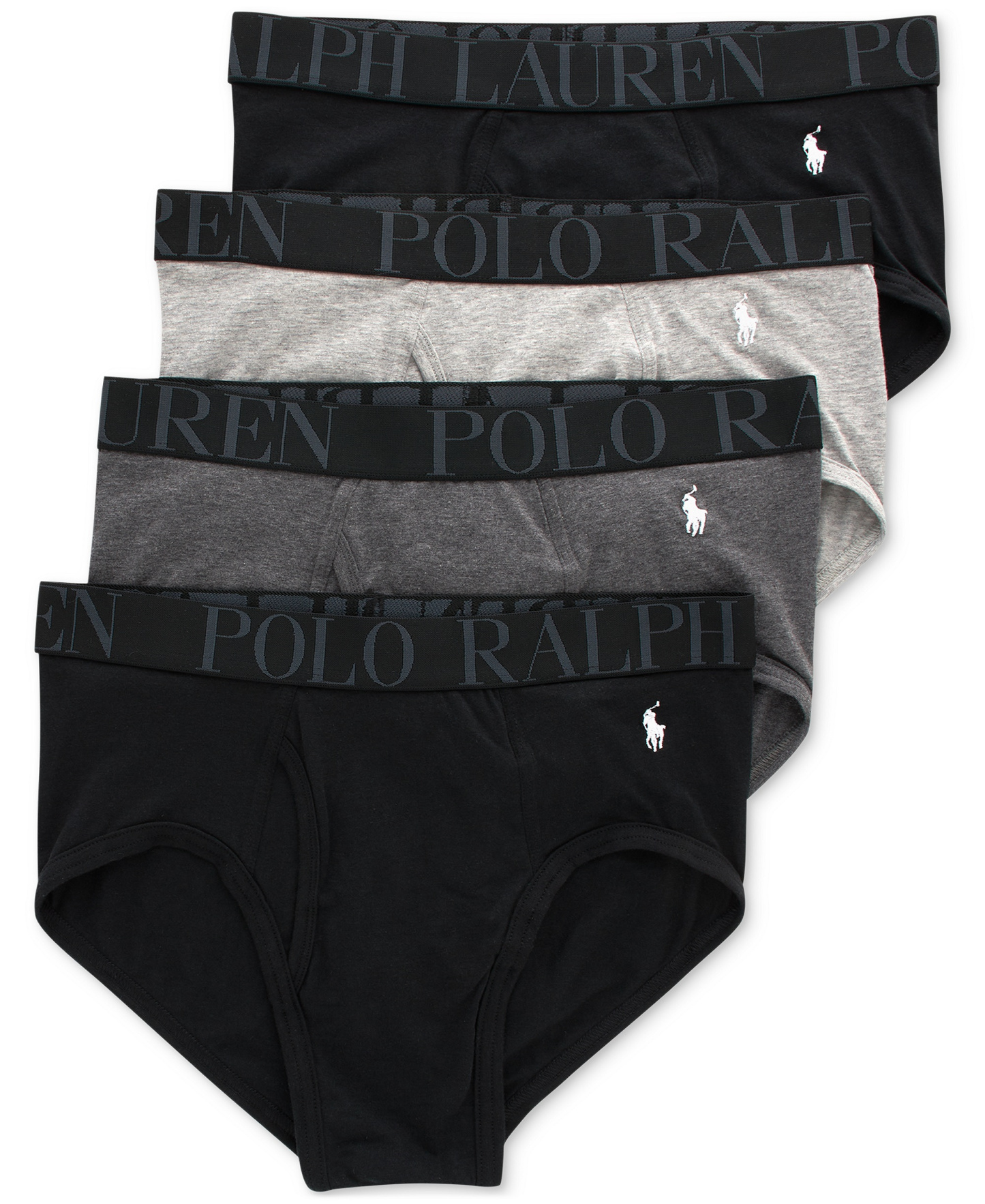 Polo Ralph Lauren Men's 4-Pack Classic Stretch Briefs - Polo Black/Andover Heather/Charcoal Heather/Polo Black