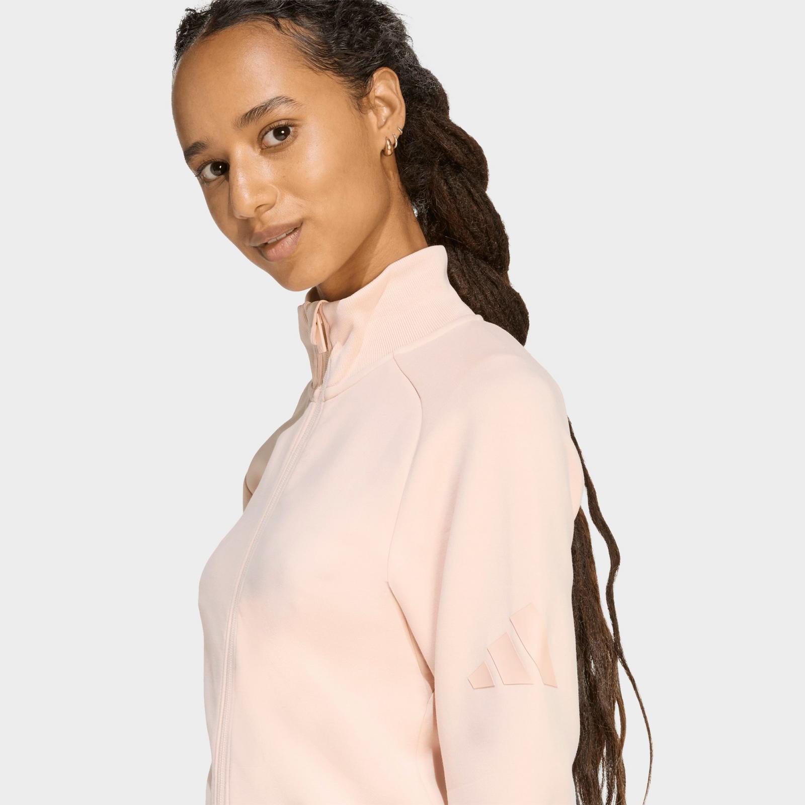 Women's adidas Sportswear Soft Lux Slim Track Top - Blush Pink - view 5