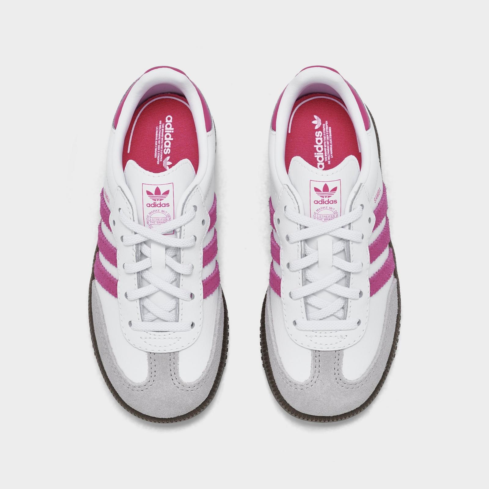 Kids' Toddler adidas Originals Samba OG Stretch Lace Casual Shoes - Footwear White/Real Magenta/Gum - view 5